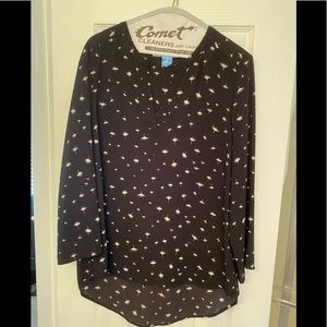 Black and white blouse